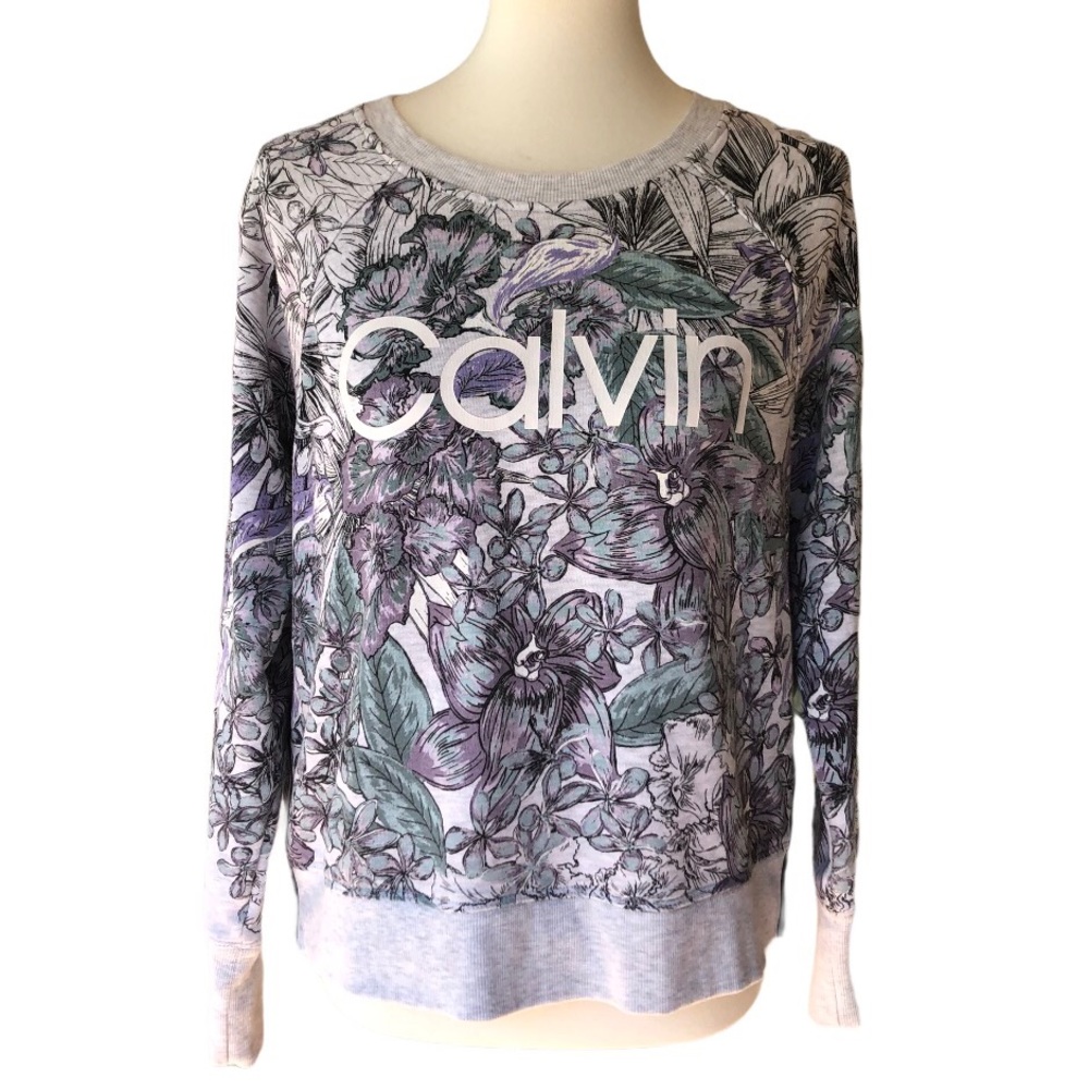 Calvin Klein Floral Stripe Performance Sweatshirt